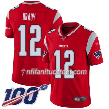Miesten New England Patriots NFL Pelipaita Tom Brady 12 Nike Punainen I 100th